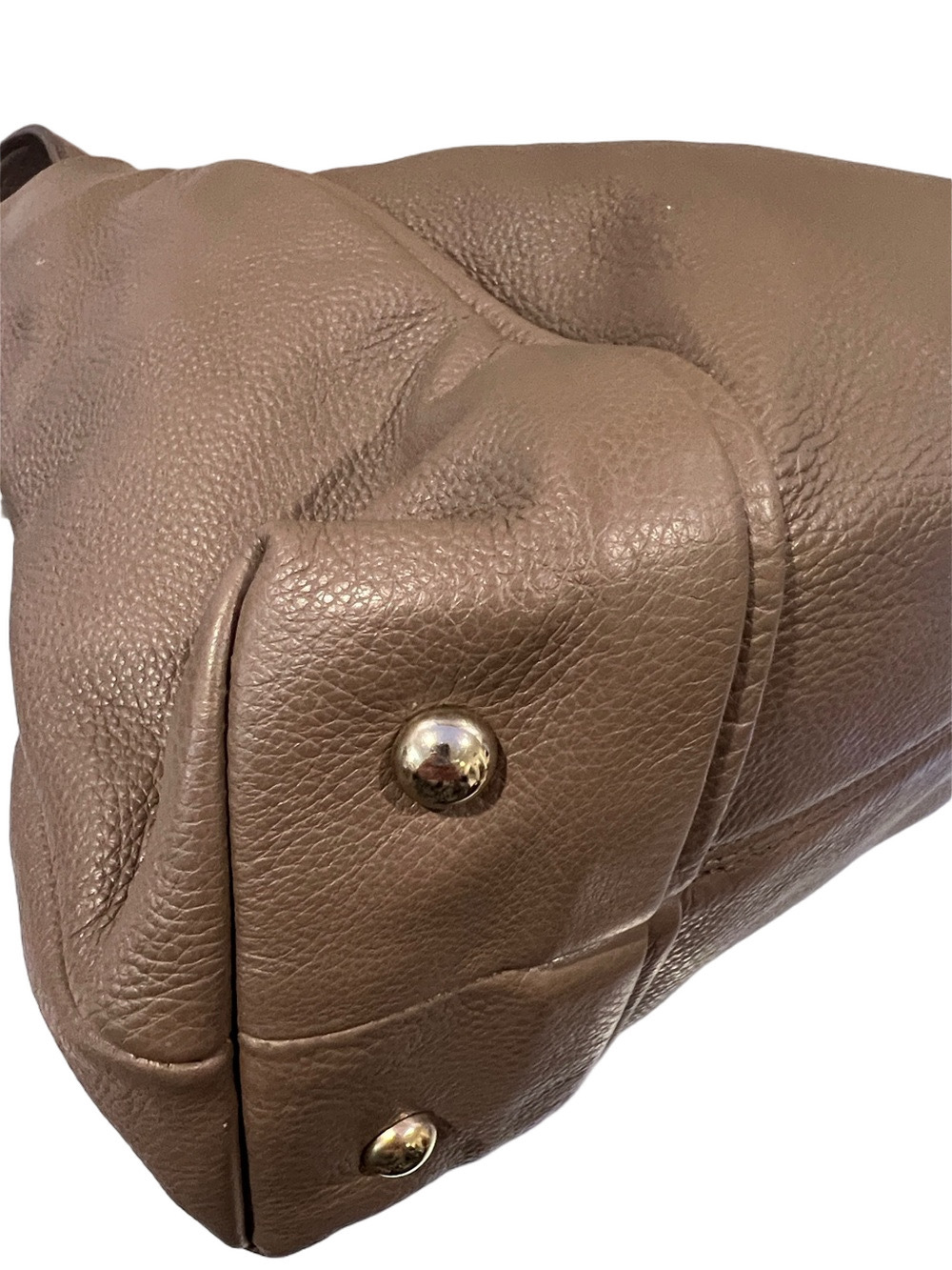 Furla Italy Taupe Leather Shoulder Bag Suede Interior EUC - Picture 12 of 14